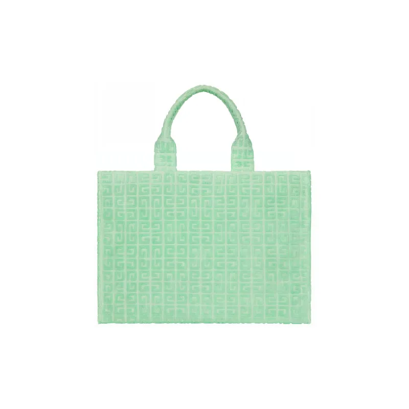 GIVENCHY Cotton Wool Gauze Tote Bag Shopping Bag Handbag Medium Size Women's Green-2