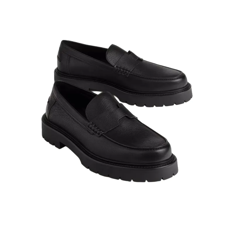 HERMES Loafers Men Black-2
