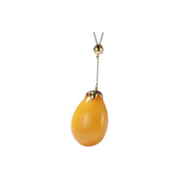 S&A Amber Beeswax Necklaces Women's