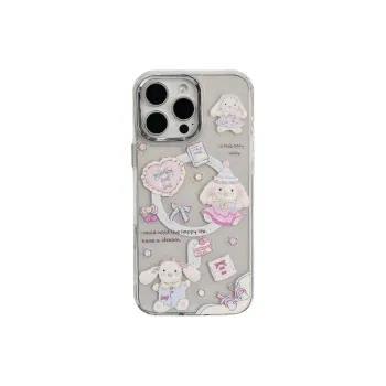 Wei Xin Acrylic Material Heart Book Little Rabbit Phone Cases Compatible With IPhone 16/15 Pro Max/Apple 13/14 Pro/Max