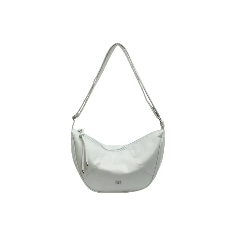 Yalu PU Crescent Bag Shoulder Bag Women's Black/Ecru/Pink/Silver/Green-25