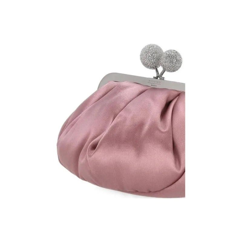 WEEKEND MaxMara Cotton One Shoulder Crossbody Clutch Women's Pink-3