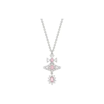 Vivienne Westwood Platinum Plated, Crystal, Gemstone, Cubic Zircon, Metal, Recycled Silver Necklaces Unisex Silver