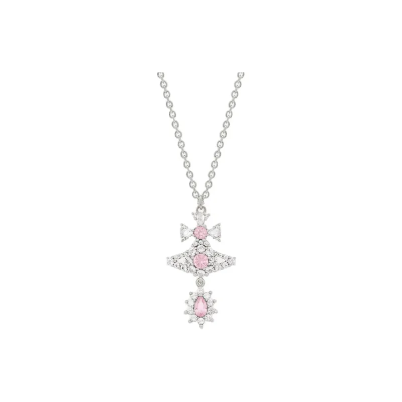 Vivienne Westwood Platinum Plated, Crystal, Gemstone, Cubic Zircon, Metal, Recycled Silver Necklaces Unisex Silver-0