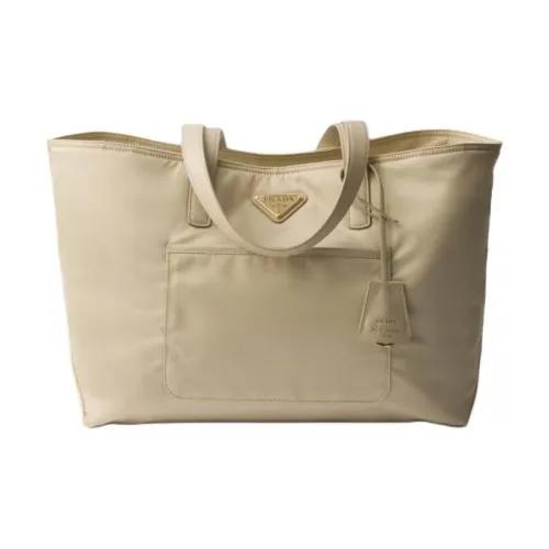 PRADA Re Edition Fabric Tote Bag Shopping Bag Handbag Medium Size Women's Desert Yellow