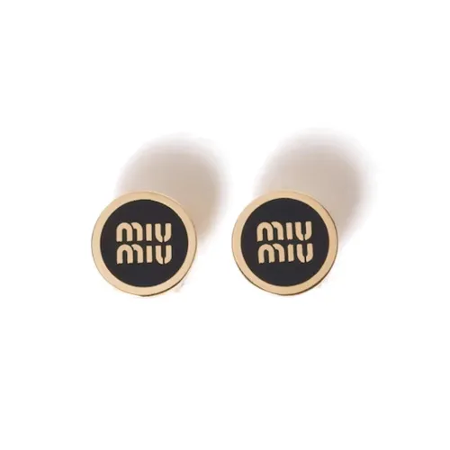 MIU MIU Enamel Earrings Unisex Black
