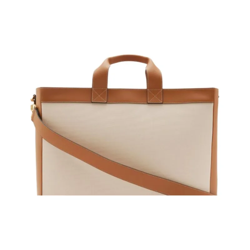 Burberry Cotton Canvas Shoulder Bag, Crossbody Bag, Handbag Women's Natural Tawny-3