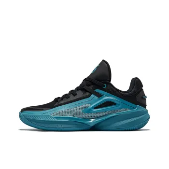 Erke Humble TD Cushioning Rebound Anti Rollover Low Top Basketball Shoes Men's Jet Black Tech Blue