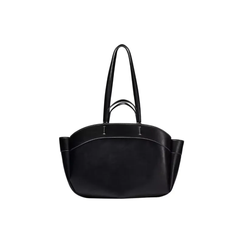 ZARA PU Handbag Large Size Women's Black-0