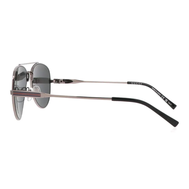 GUCCI Metal Aviator Sunglasses Men's Gray-2