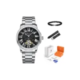8035 Cool Black, Steel Band[High-End Orange Leather Box+Genuine Leather Strap+Bracelet]