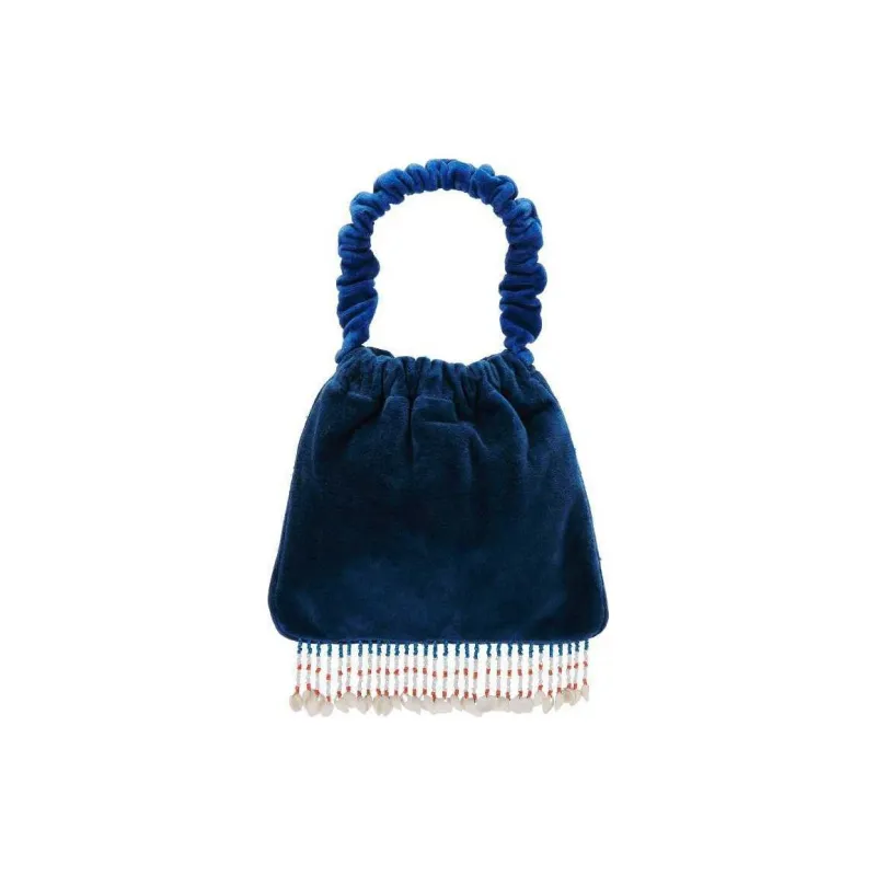 FREE PEOPLE Suede Handbag Small Size Women's Navy Blue-2