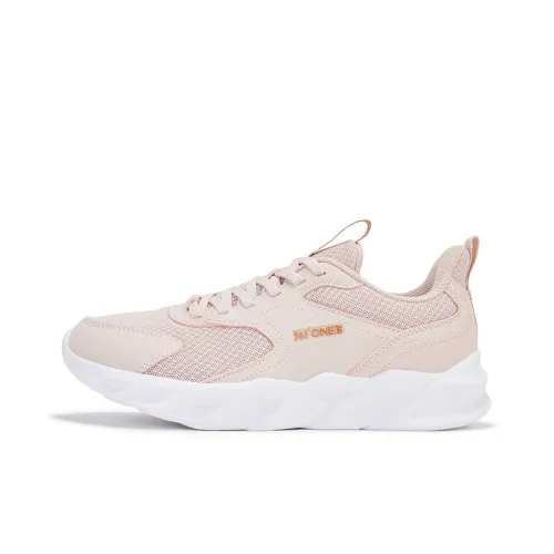 361° Breathable Slip Resistant Coverage Low Top Casual Sprint Running Shoes Women's White Pink