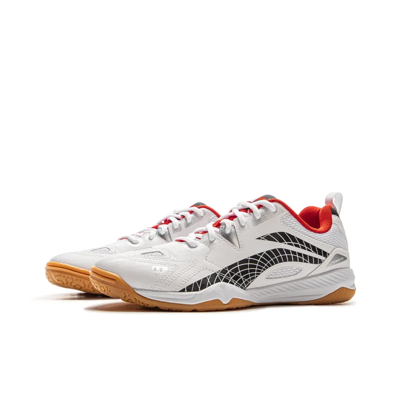 LiNing Anti-Slip Wear-Resistant Low-Top Training Shoes Unisex White Black-2