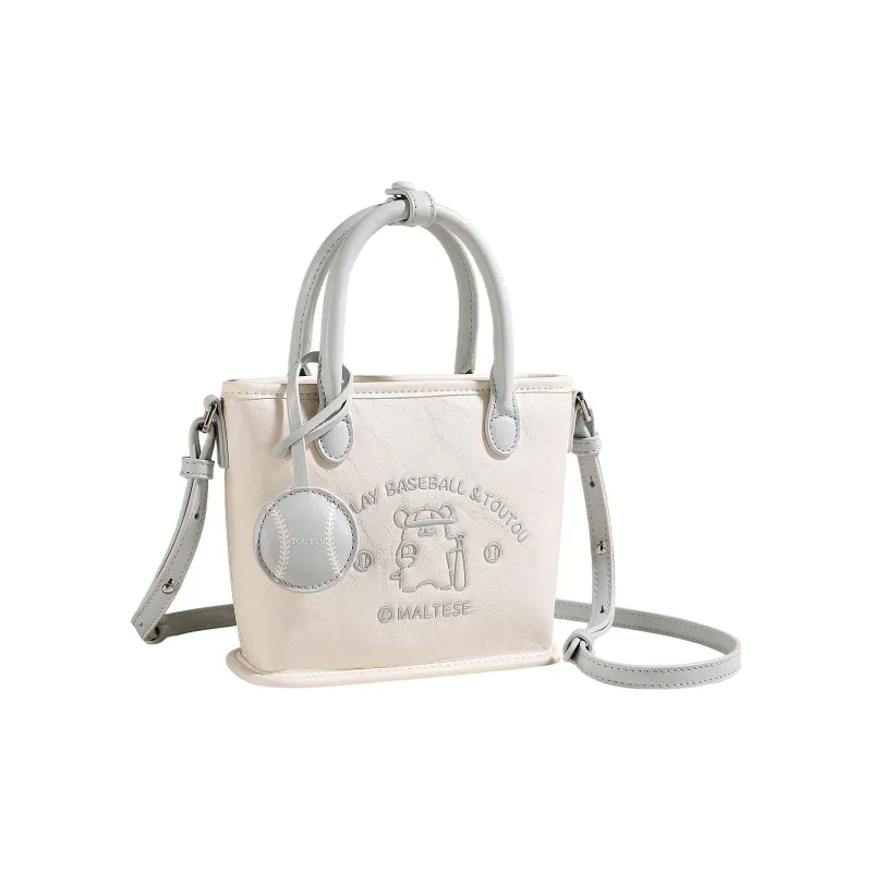 TOUTOU Line Puppy Co branded Model Synthetic Leather Handbag Regular Women's Cream White-2