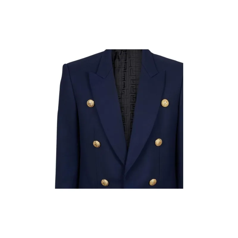 BALMAIN Business Suits Men Blue-4