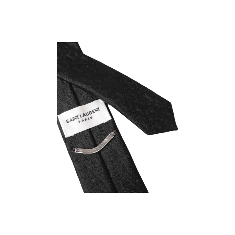SAINT LAURENT Silk Ties Men's Black-2