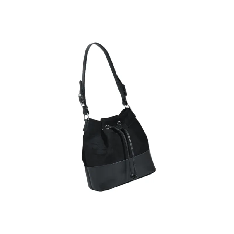 NOMK Suede Shoulder Bag Women's Brown/Coffee/Black-7