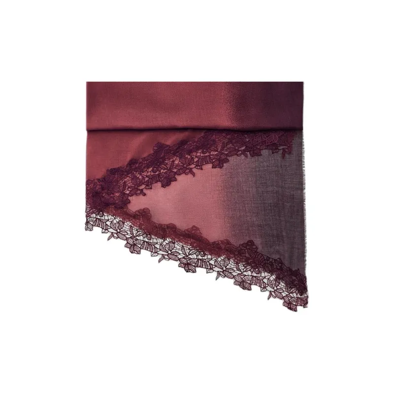 ZARA Silk Modal Blend Silk Scarves Women's Red-2