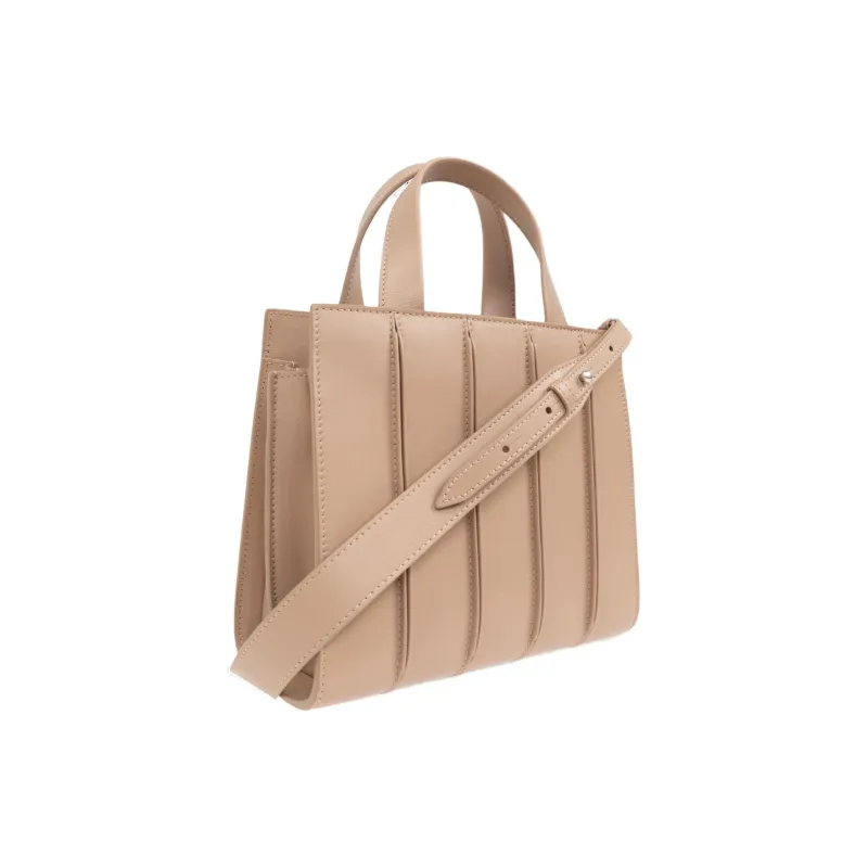 MaxMara Genuine Leather Shoulder Bag, Crossbody Bag, Handbag Women's Beige-1