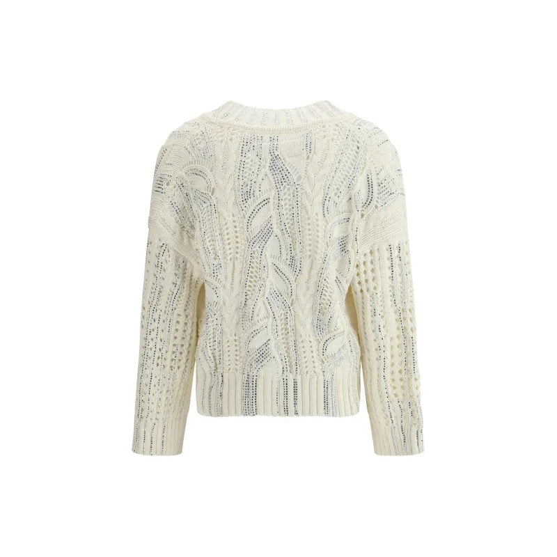 ERMANNO SCERVINO Embellished V Neck Cardigan-1