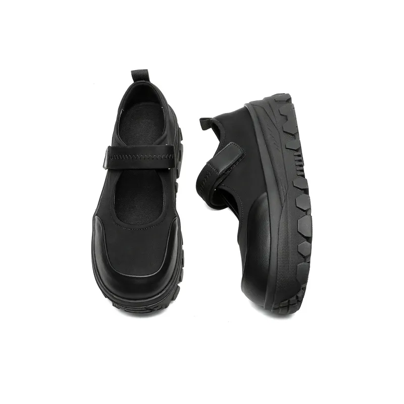 ESTEE GEEA Anti-Slip Wear-Resistant Breathable Lightweight Height Increasing Low-Top Casual Shoes Unisex Black-2