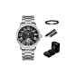 8035 Cool Black, Steel Band[Trendy Box+Genuine Leather Strap+Bracelet]
