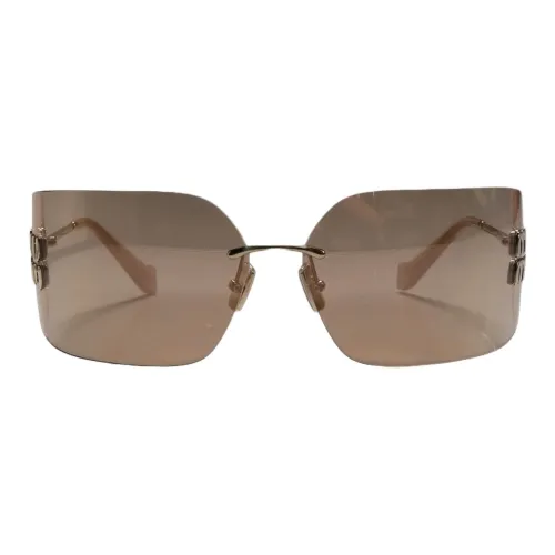MIU ankle miu Metal Irregular Shape Sunglasses Women's Gold