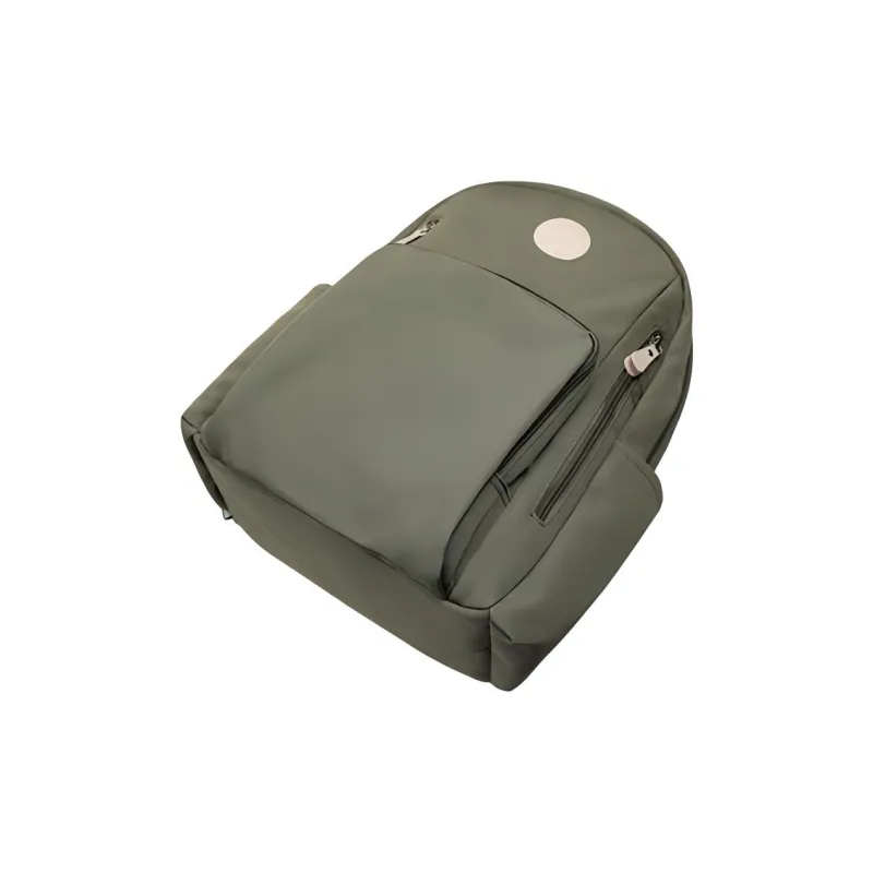PT'SON Fabric Backpacks Large Size Unisex Ecru/Purple/Green-8