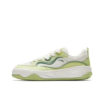 Anta Non slip Breathable And Wear resistant Low Top Skateboard Shoes Women's White Green