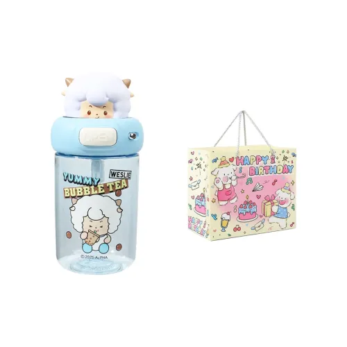 IDEAMAN X Happy Sheep And Big Wolf Collaboration Plastic Water Cup With Straw 710ML