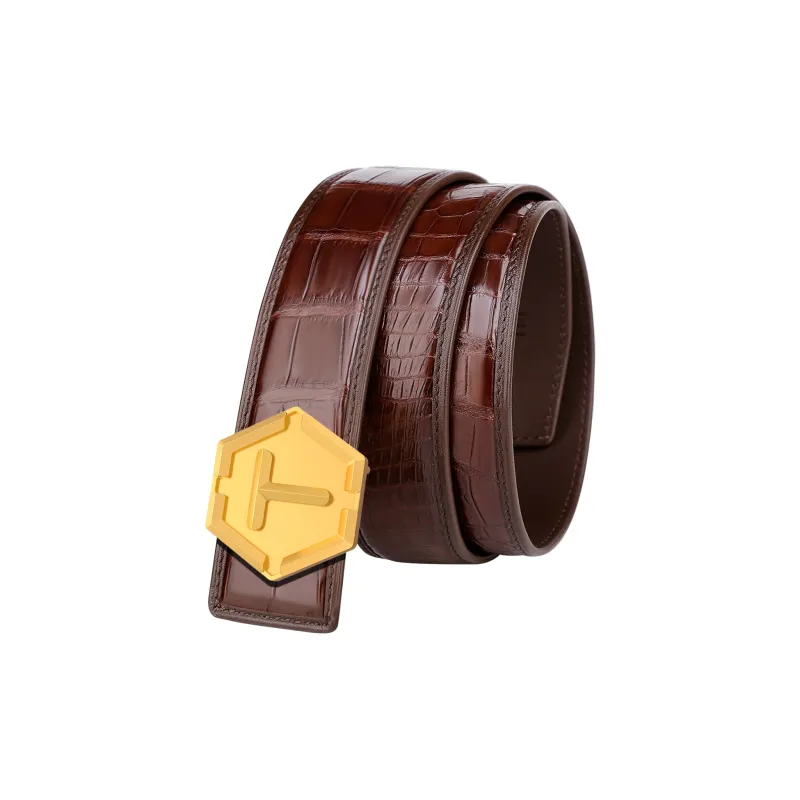 CATELLES Crocodile Leather Leather Belts Men's 3.5cm-7
