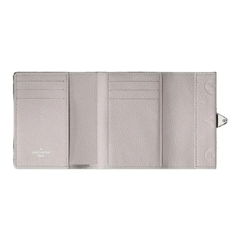 LOUIS VUITTON Leather Wallet Women's Blossom Gray-4