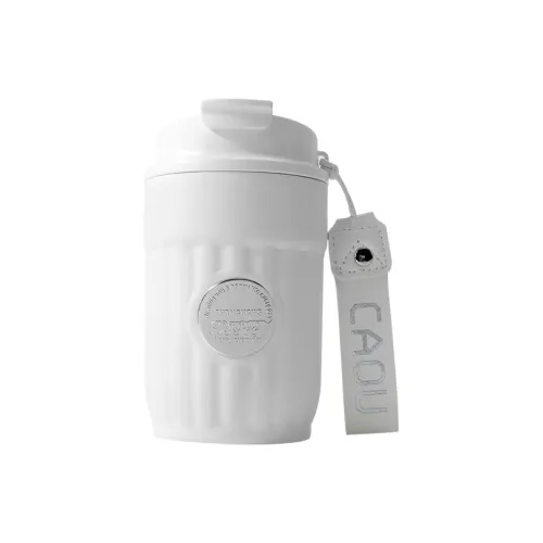 Yalu High-Quality Stylish And Compact Fashion Coffee Cup With Double-Layer Design Insulated Cup Pearl White 390ml