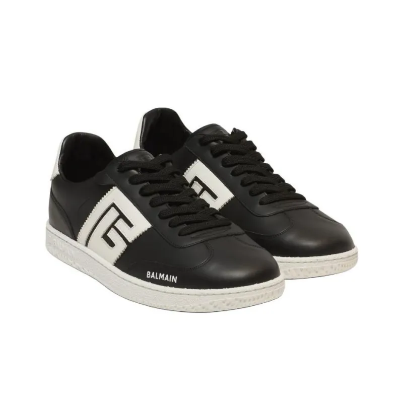 BALMAIN Swan Low-Top Skateboard Shoes Men's Black-2