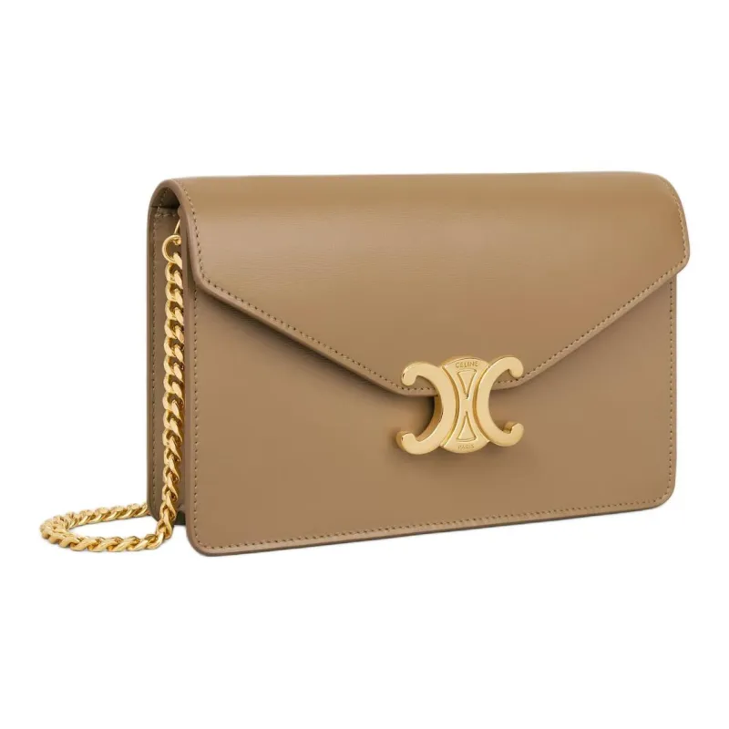 CELINE Calfskin Wallet Women's Brown-1