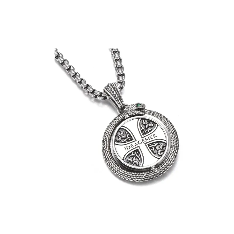 IDEAGEMER 925 Sterling Silver Necklaces Men's-7