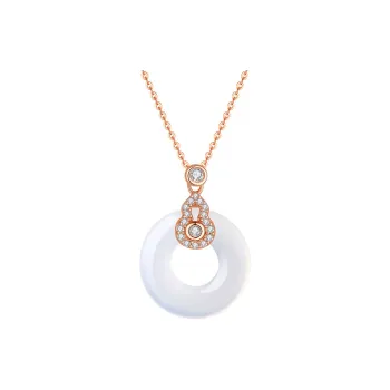 Royal Dragon Mirror Chalcedony Necklaces Women's