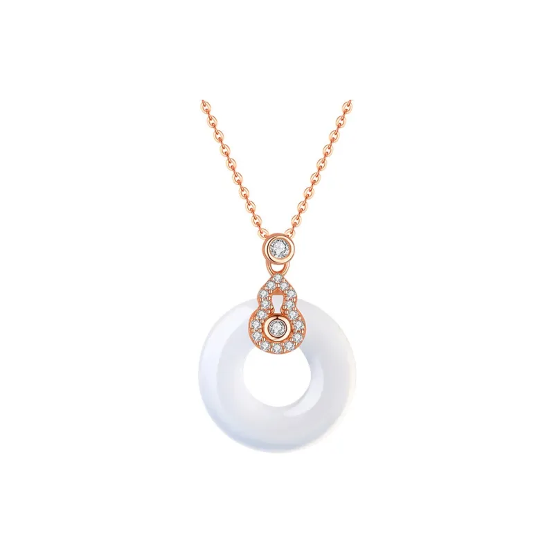 Royal Dragon Mirror Chalcedony Necklaces Women's-0