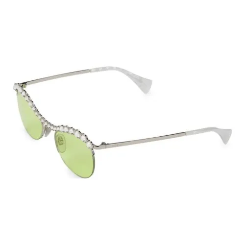 GUCCI Metal Browline Sunglasses Women's Silver