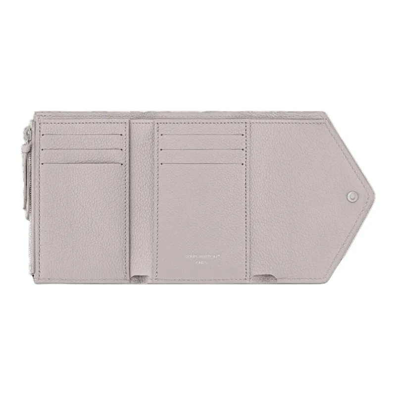 LOUIS VUITTON Victorine Cow Leather Wallet Women's Gray-4