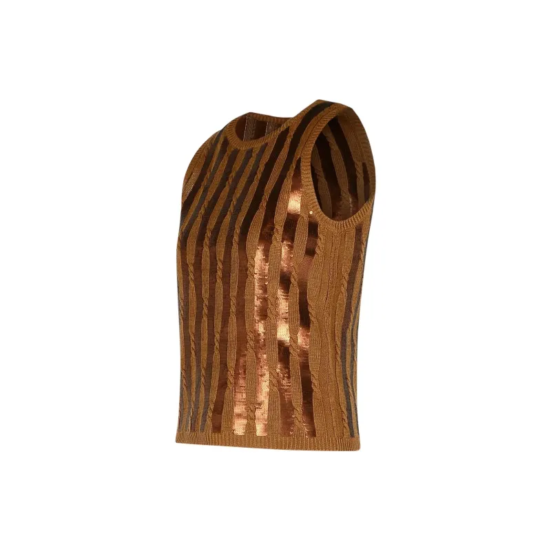 MaxMara Sequin Detailed Sleeveless Knit Top-2