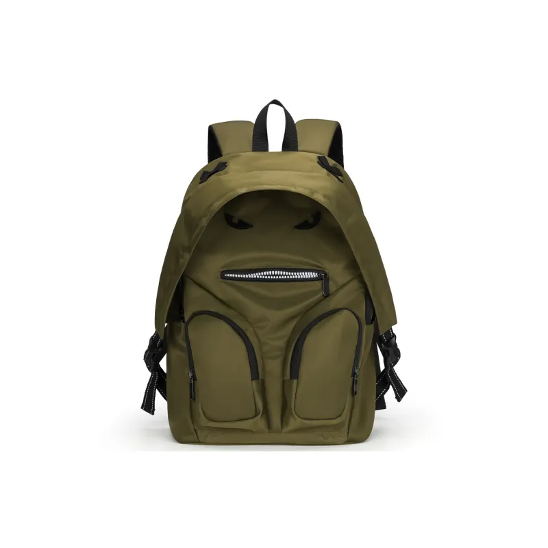 L&M Oxford Backpack Regular Unisex Black/Olive Green-6