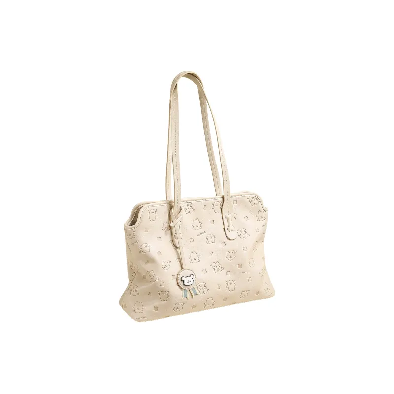 TOUTOU Maltese Collaboration Synthetic Leather Shoulder Bag Regular Women's Cream White-1