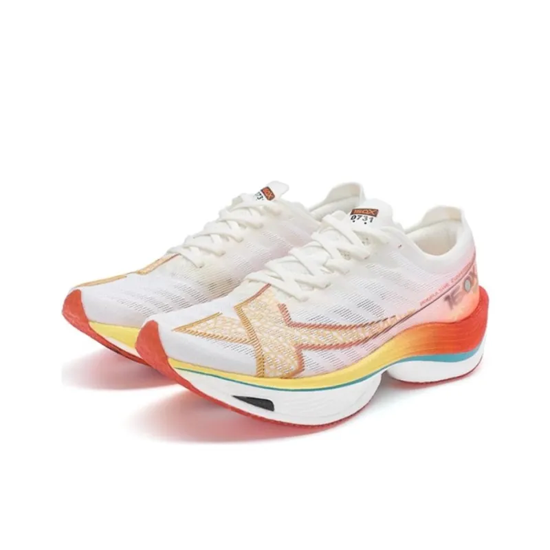 XTEP Racing 160X 5.0 Cushioning Lightweight Low Top Running Shoes Women's White Red Orange-2