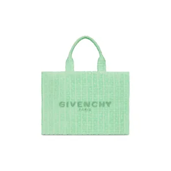 GIVENCHY Cotton Wool Gauze Tote Bag Shopping Bag Handbag Medium Size Women's Green