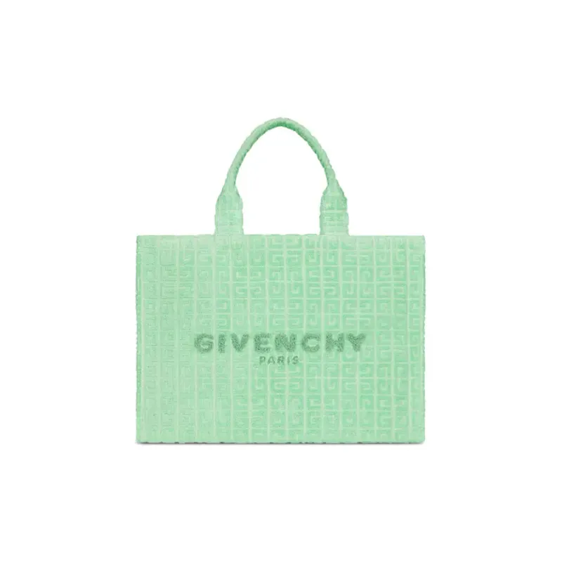 GIVENCHY Cotton Wool Gauze Tote Bag Shopping Bag Handbag Medium Size Women's Green-0
