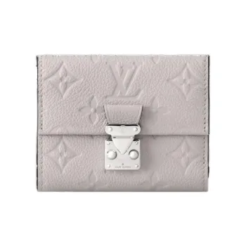 LOUIS VUITTON Leather Wallet Women's Blossom Gray