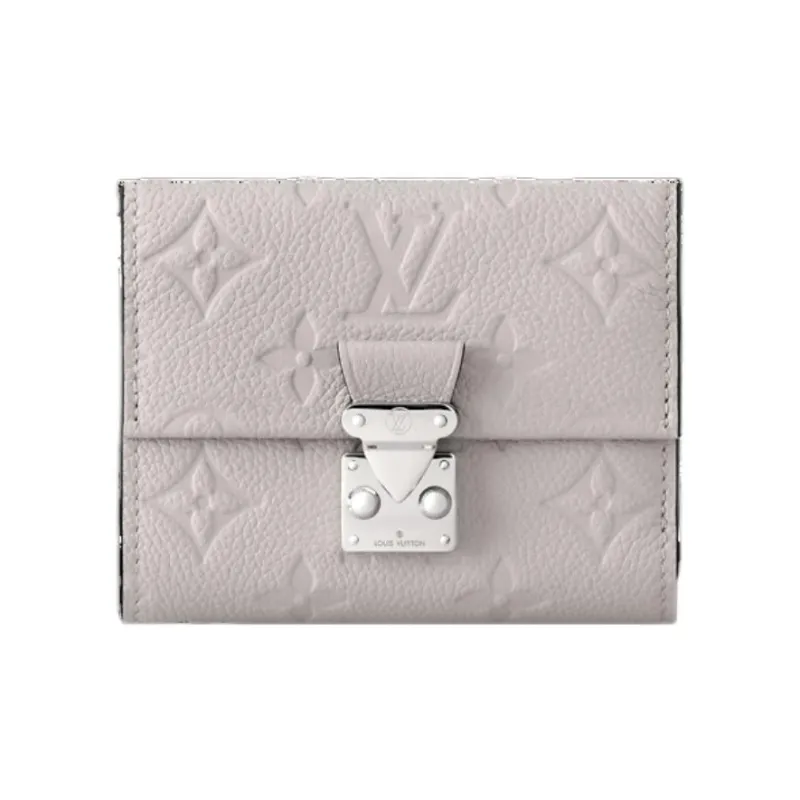 LOUIS VUITTON Leather Wallet Women's Blossom Gray-0
