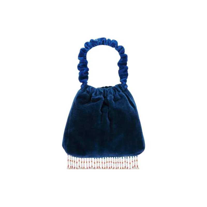FREE PEOPLE Suede Handbag Small Size Women's Navy Blue-0